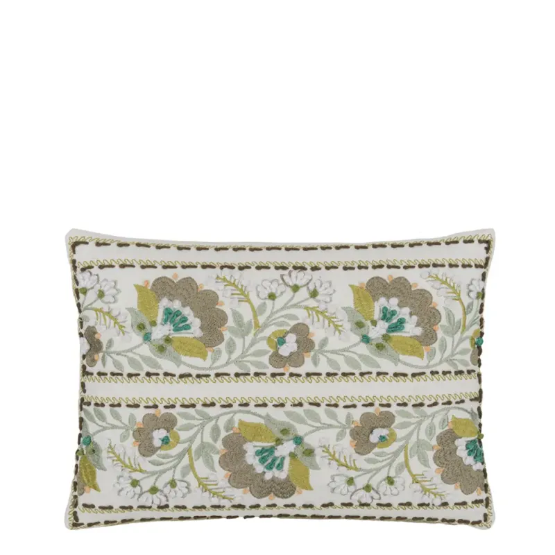 Designers Guild - Enamel Flower Celadon Embroidered Cotton